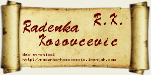 Radenka Kosovčević vizit kartica